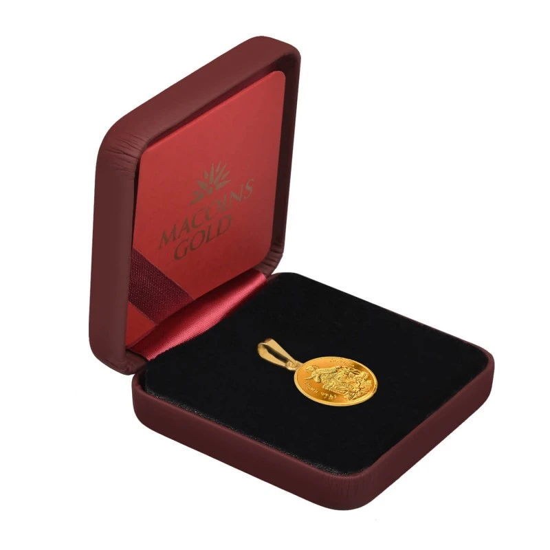 Златен медальон Света Екатерина Macoins Gold