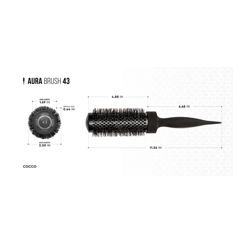 Комплект 4 броя професионални четки за коса Cocco Aura Brush Set, червени