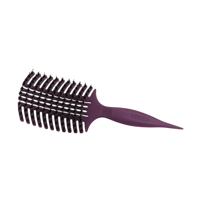 Професионална четка за разресване с естествен косъм Cocco Aura Vent Boar Brush, лилава