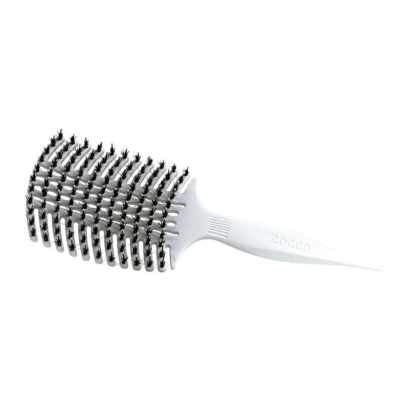 Професионална четка за разресване с естествен косъм Cocco Aura Vent Boar Brush, бяла