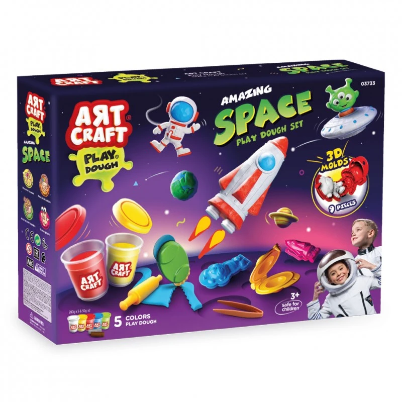 Art Craft Комплект с пластилин Космос 380 гр. DEDE