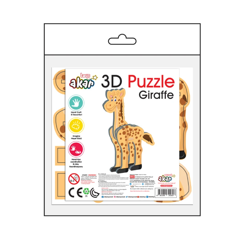 3 D Макет за сглобяване Akar, Жирав, Многоцветен 