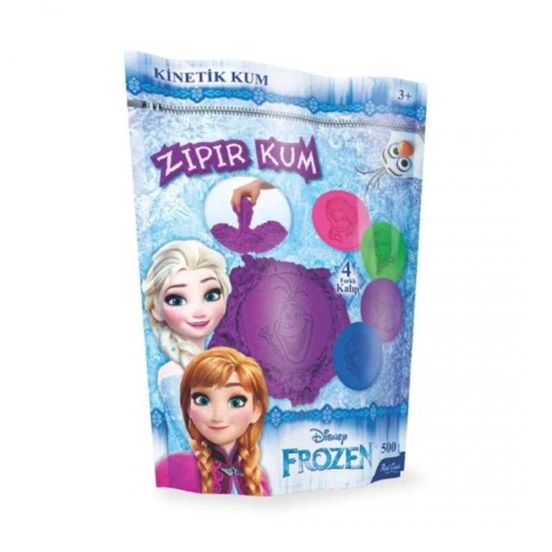 Frozen кинетичен пясък 500 грама лилав с 4 броя лицензирани фигурки RED CASTLE