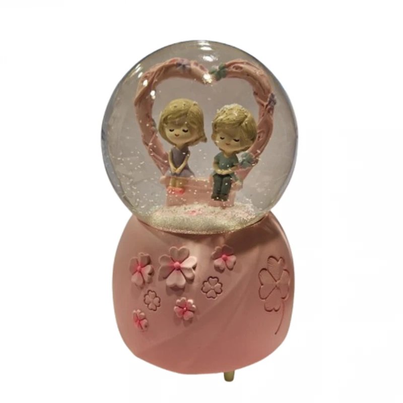 Преспапие Love, Стъкло/керамика, Музикално, 13х10см