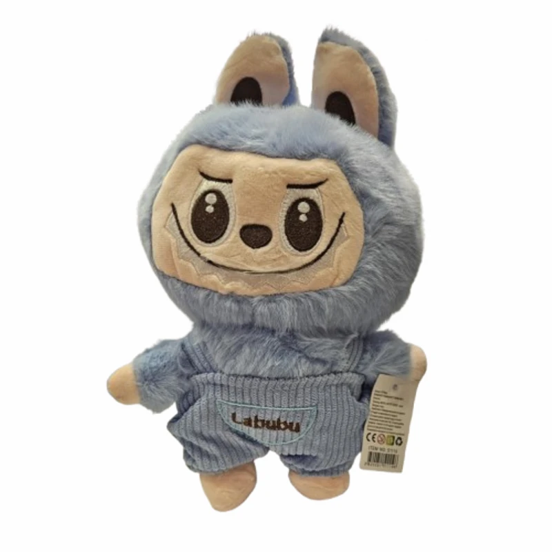 Играчка Labubu, Плюшена, Синя, 26 см