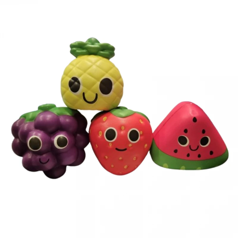 Комплект скуишита, Плодове, Пяна, 4 броя, 10х8 см