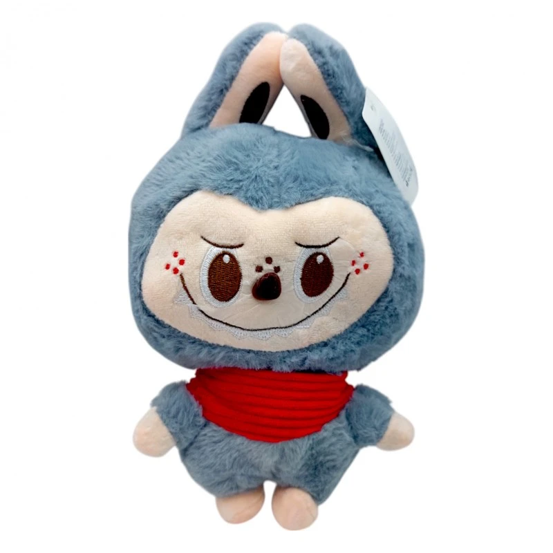 Играчка Labubu, Плюшена, Сива, 25 см