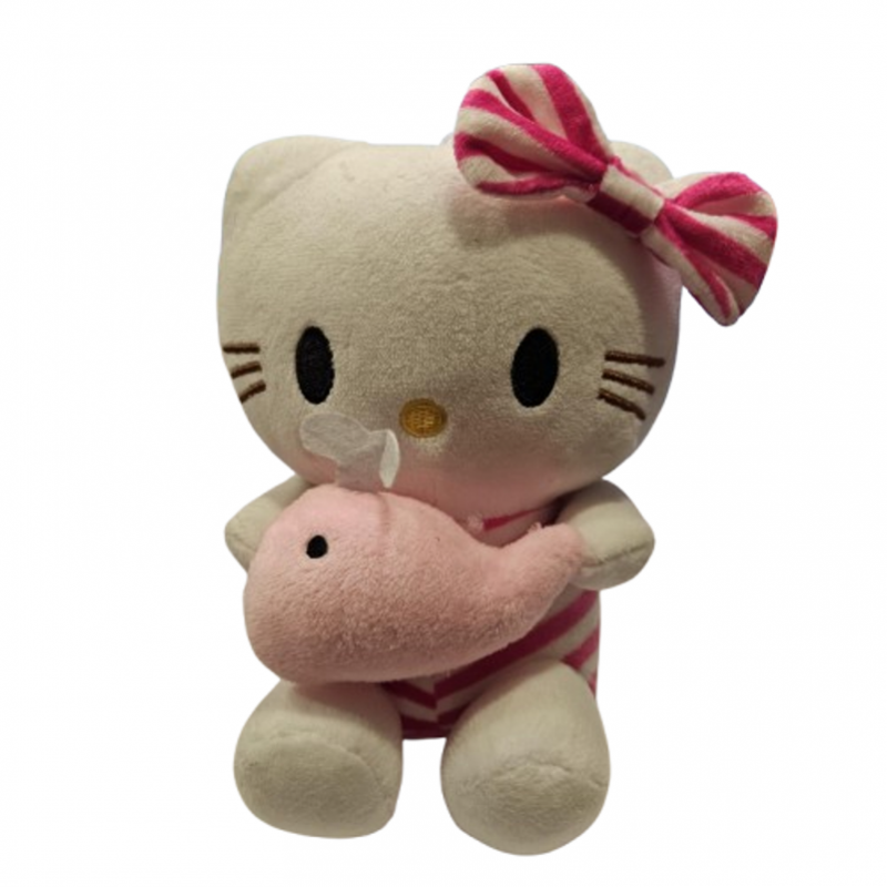 Играчка Хелоу Кити, Розова рибка, Плюшена, 21 см
