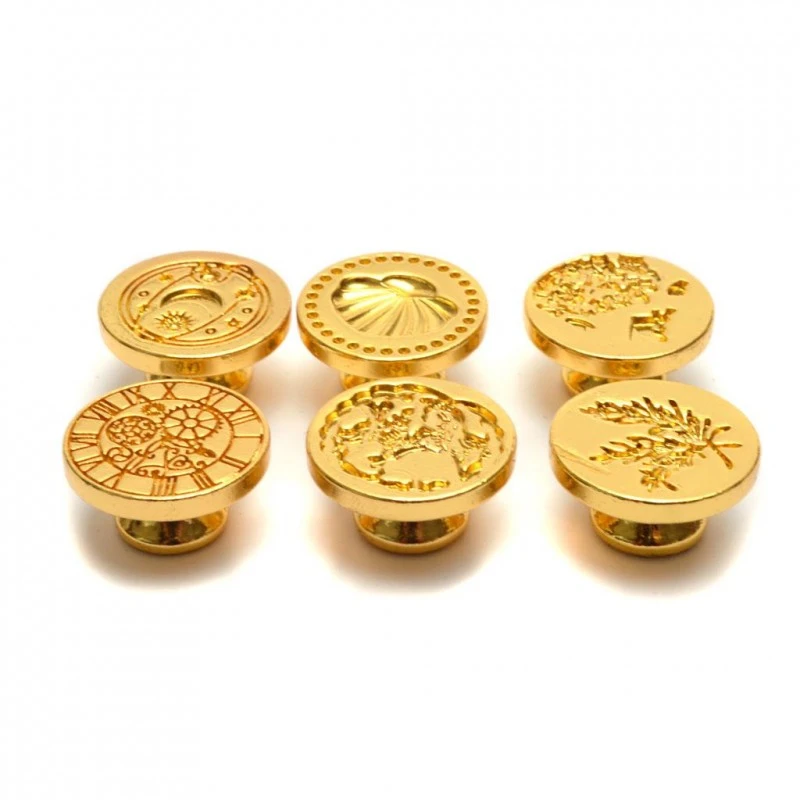 Комплект печати Ahelos, За восък, 6 приставки, Кафяв