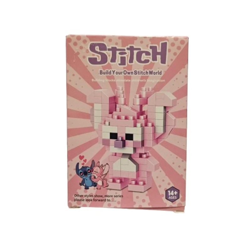 Конструктор Стич, Мини блокчета, Пластмасов, Розов, 150 части