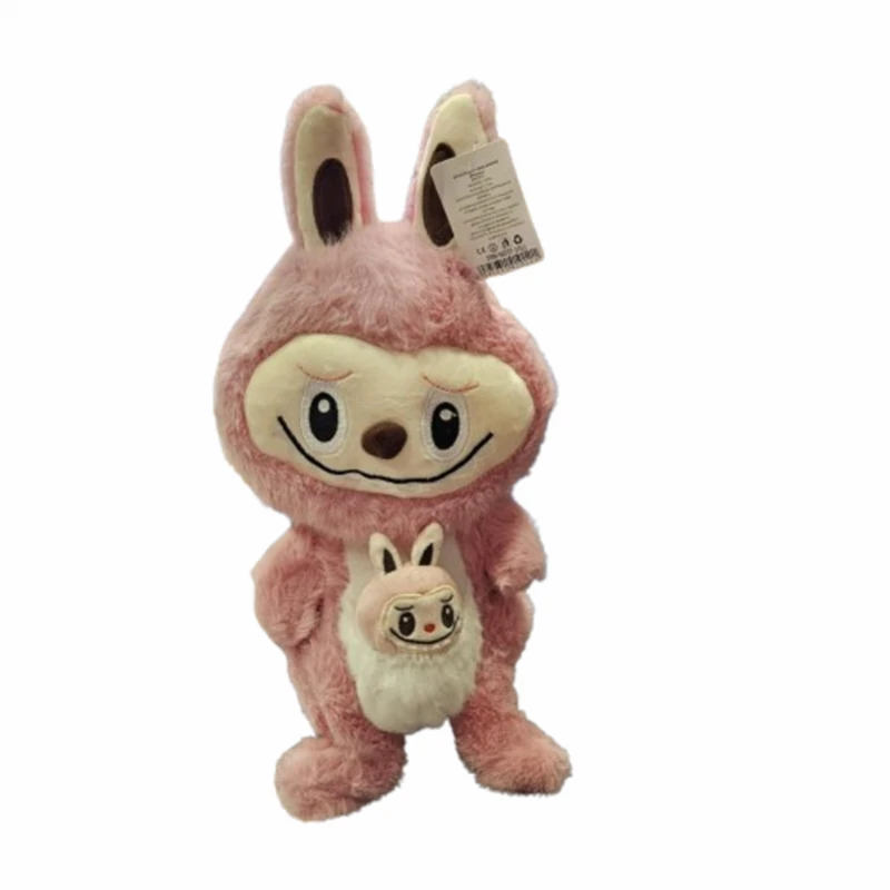 Играчка Labubu, Плюшена, Розова/лилава, 38 см