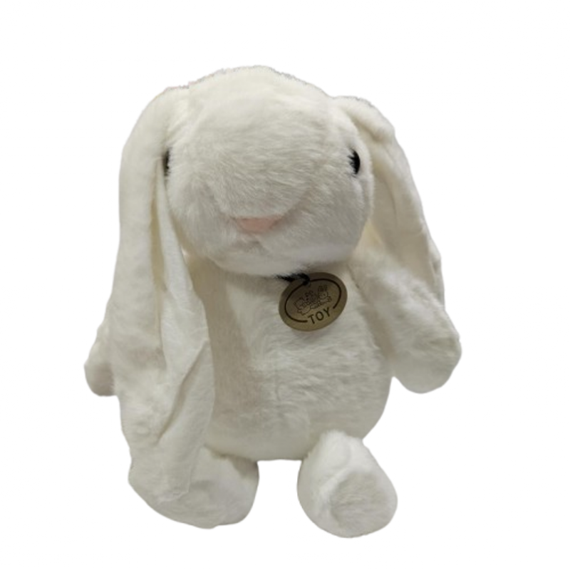 Играчка Зайче, Плюшена, Бял, 25 см