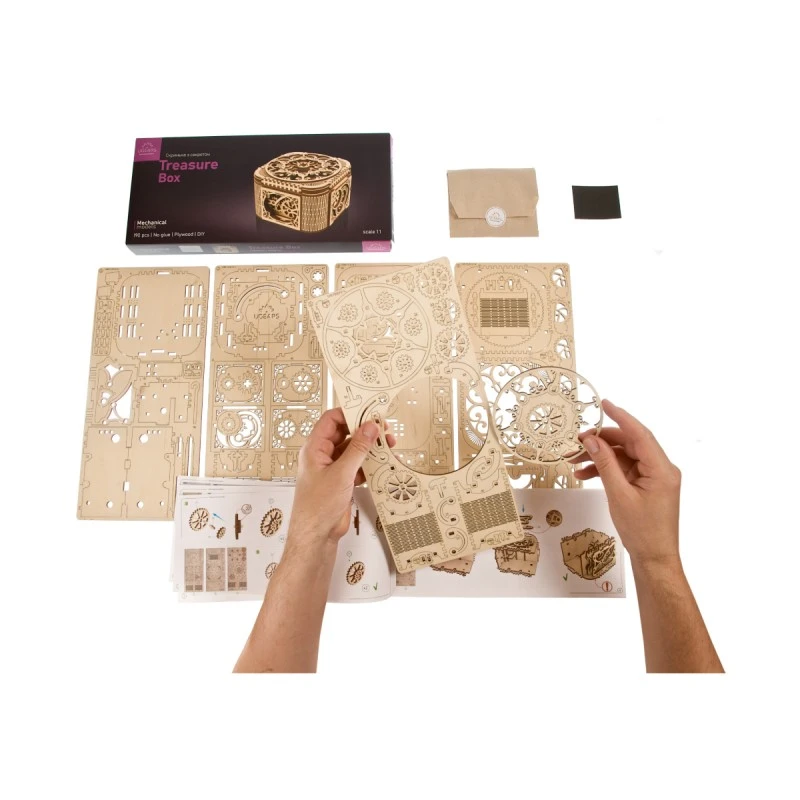 3D Пъзел Ugears Кутия за скъпоценности-3Д-Дърво&nbsp;