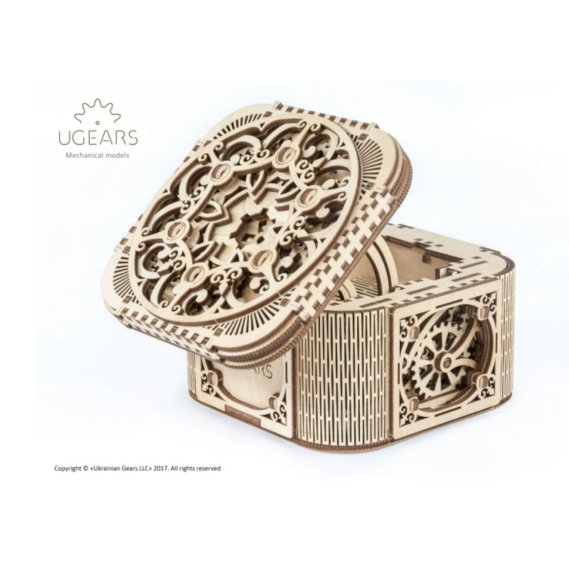 3D Пъзел Ugears Кутия за скъпоценности-3Д-Дърво&nbsp;