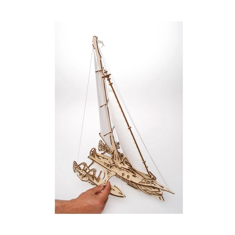 3D Пъзел Ugears Тримаран Мерихобус-3Д модел-Дърво&nbsp;