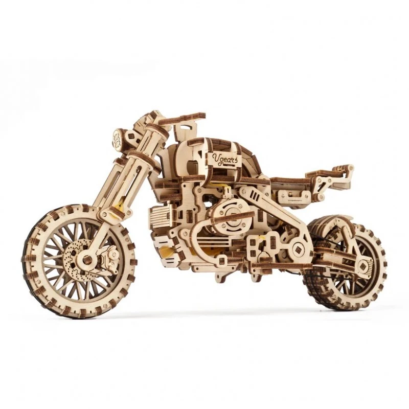 3D Пъзел Ugears Scrambler UGR-10 Мотоциклет с кош&nbsp;