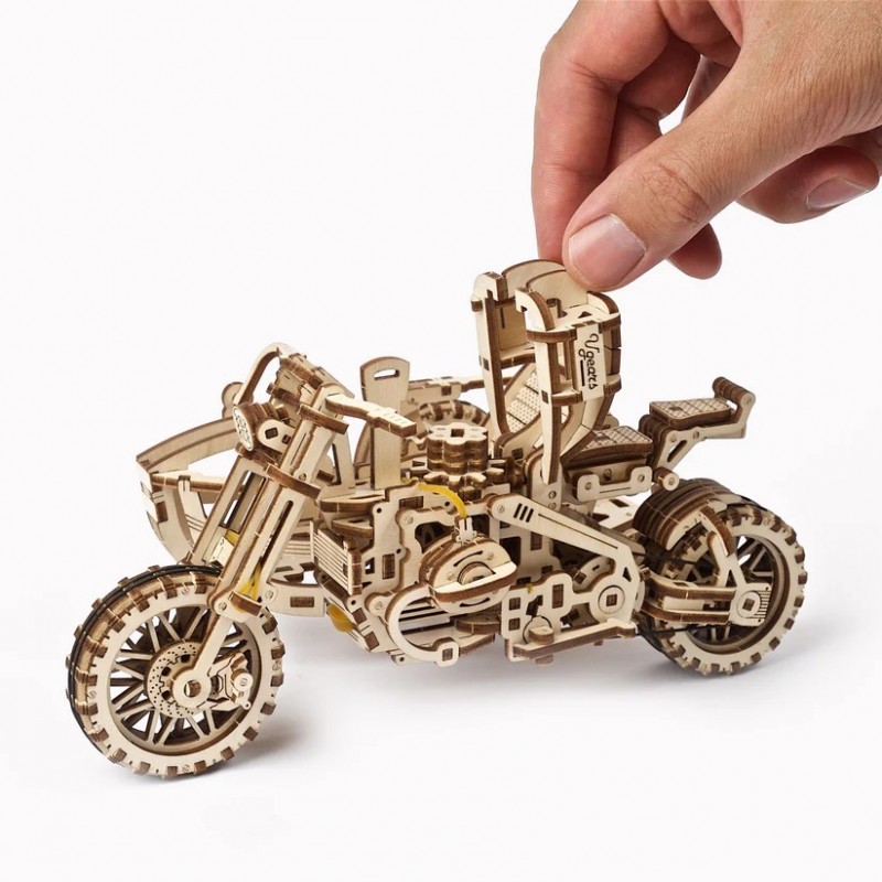 3D Пъзел Ugears Scrambler UGR-10 Мотоциклет с кош&nbsp;