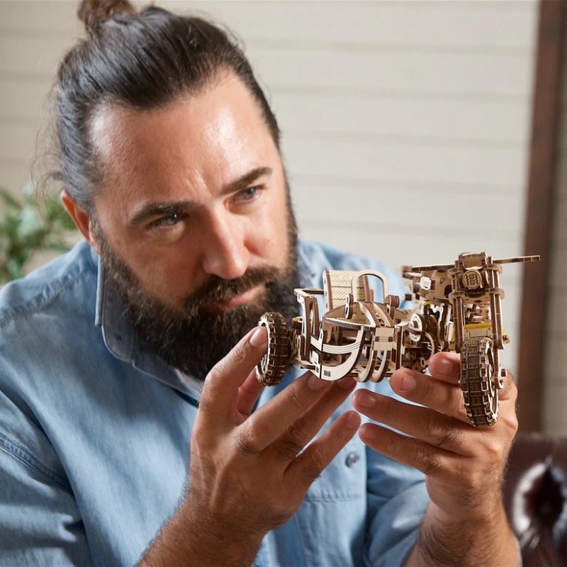 3D Пъзел Ugears Scrambler UGR-10 Мотоциклет с кош&nbsp;