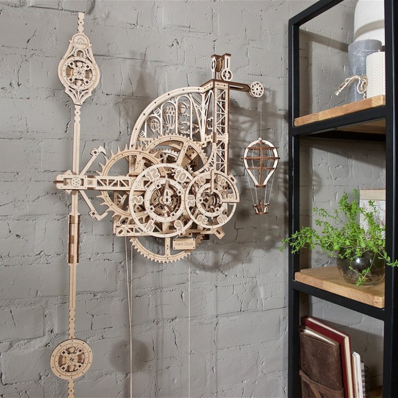 3D Пъзел Ugears Стенен часовник с махало--Дърво&nbsp;