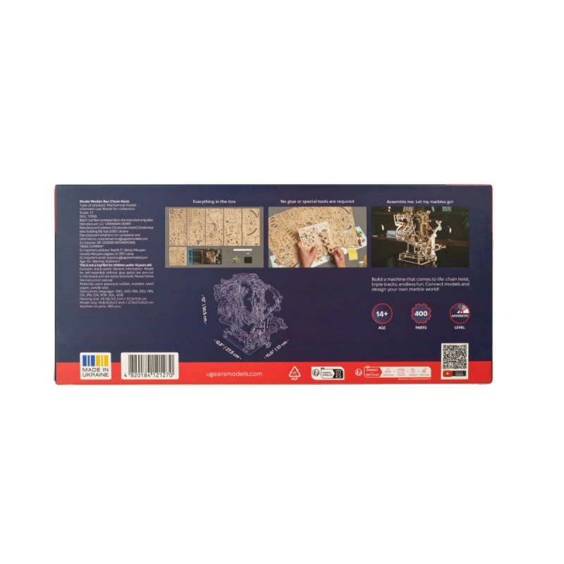 3D Пъзел Ugears Писта Верижен подемник за мрамор. топч&nbsp;