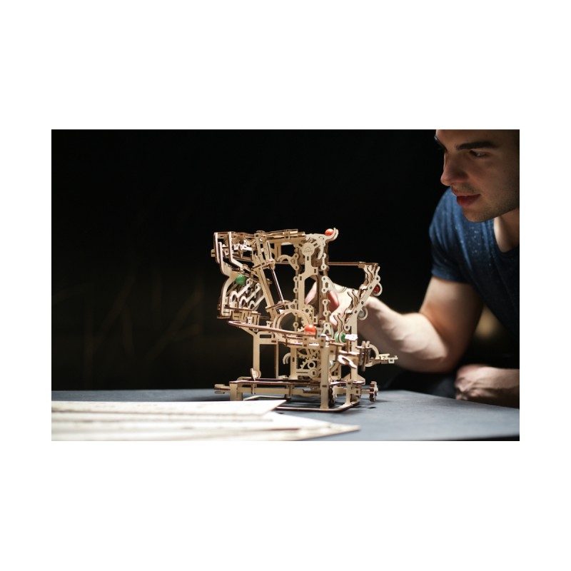 3D Пъзел Ugears Писта Верижен подемник за мрамор. топч&nbsp;