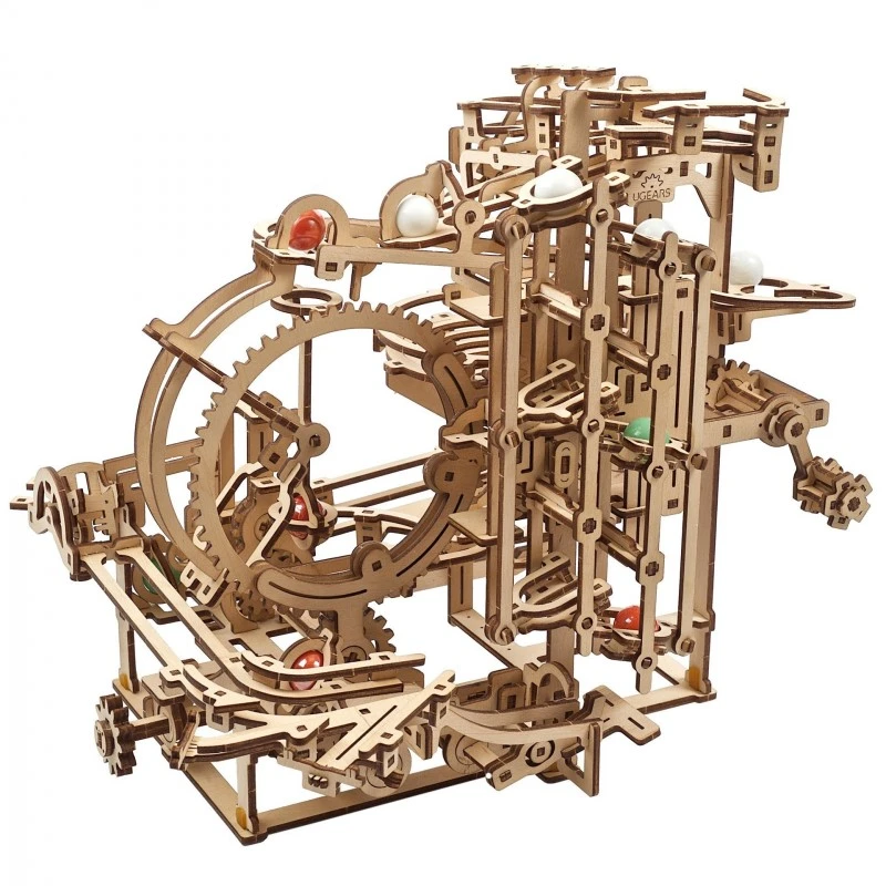 3D Пъзел Ugears Писта за мраморни топчета-стъпаловидно&nbsp;