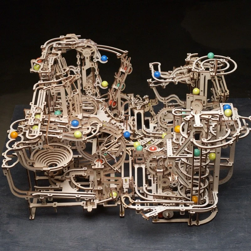 3D Пъзел Ugears Писта за мраморни топчета-стъпаловидно&nbsp;