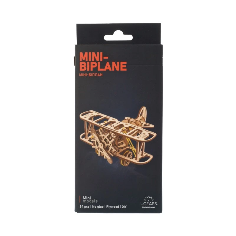 3D Пъзел Ugears Самолет двуплощник-3Д мини модел&nbsp;