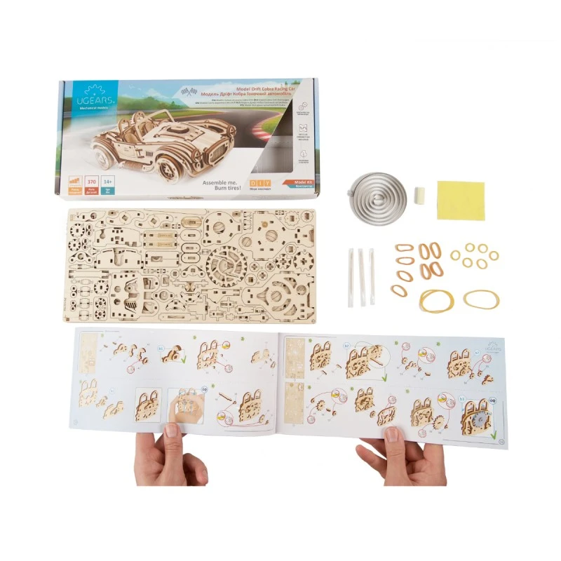 3D Пъзел Ugears Дрифт Болид Cobra -3Д модел-Дърво&nbsp;