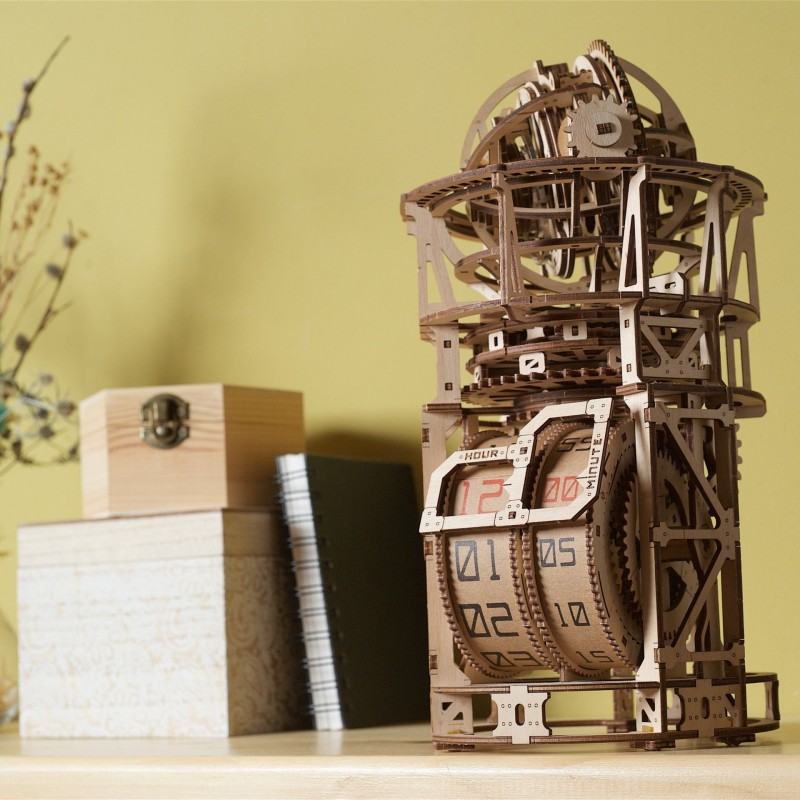 3D Пъзел Ugears Обсерватория с часовник-3Д модел-Дърво&nbsp;