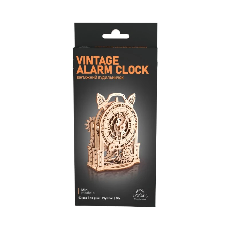 3D Пъзел Ugears Старинен модел на будилник-3Д мини  пъзел&nbsp;