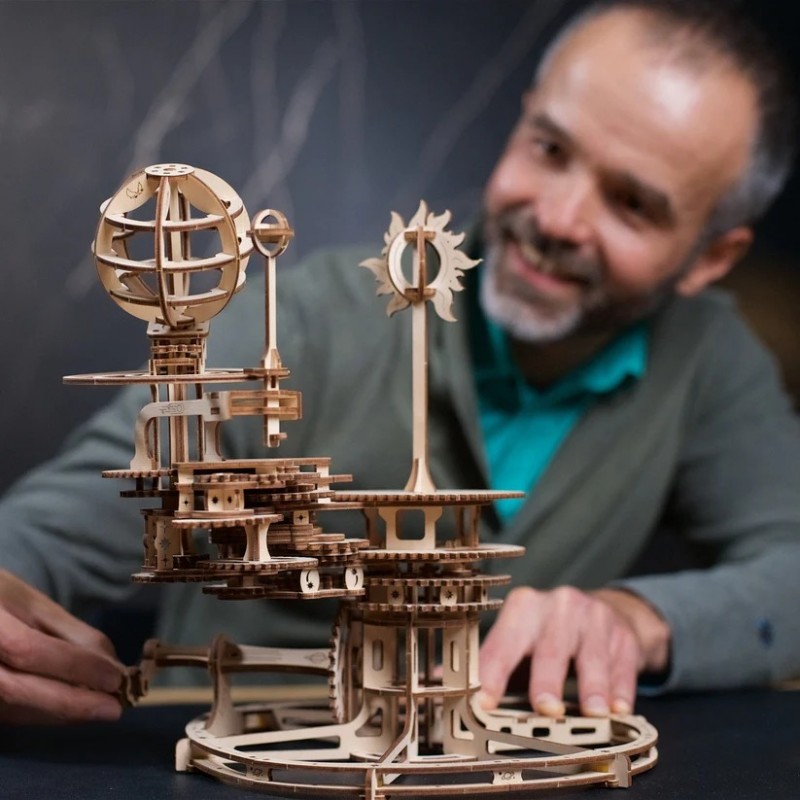3D Пъзел Ugears Tellurion - Слънце, Земя, Луна