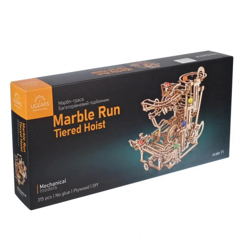 3D Пъзел Ugears Писта за топчета Стъпаловиден Подемник&nbsp;