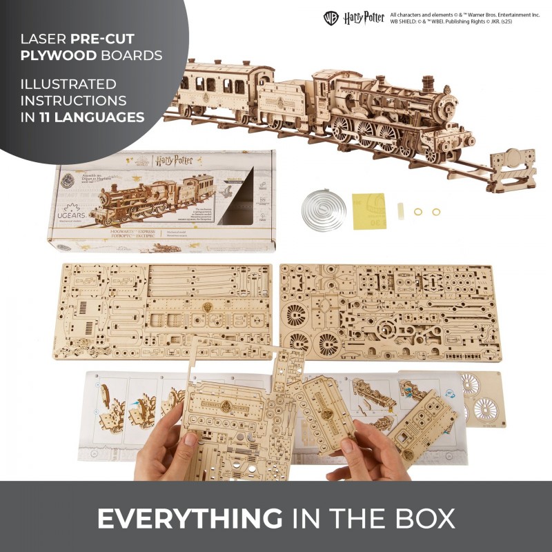 3D Пъзел Ugears Hogwarts™ Експрес - 3Д механичен модел&nbsp;