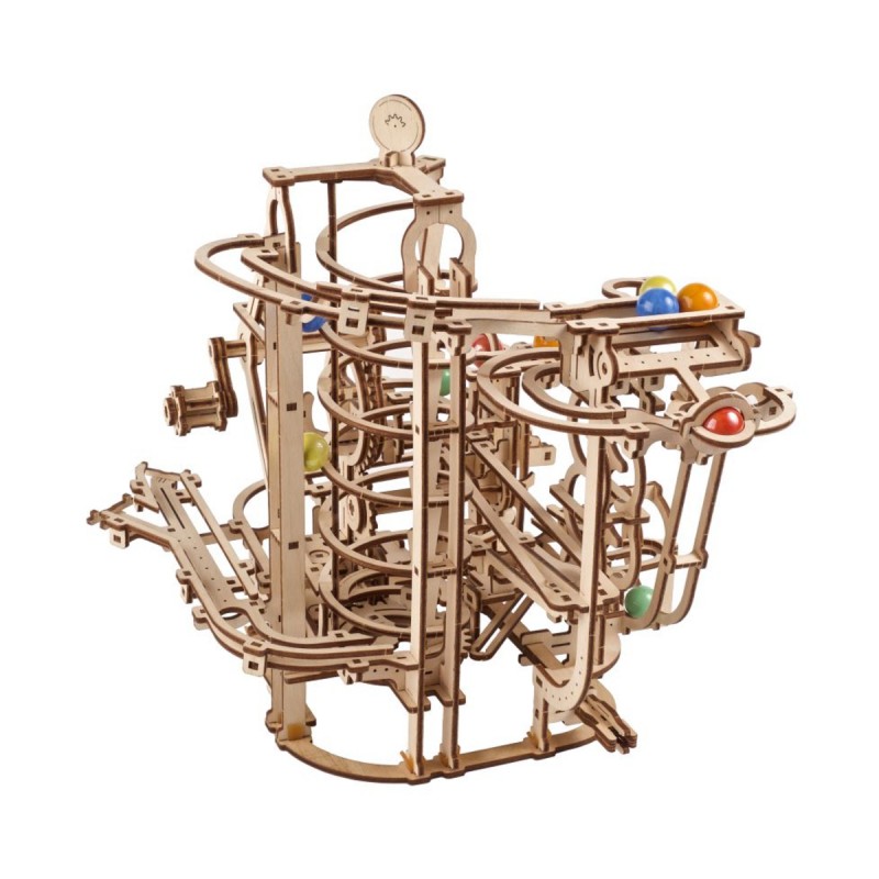 3D Пъзел Ugears Писта Спирален подемник за мраморни топче&nbsp;