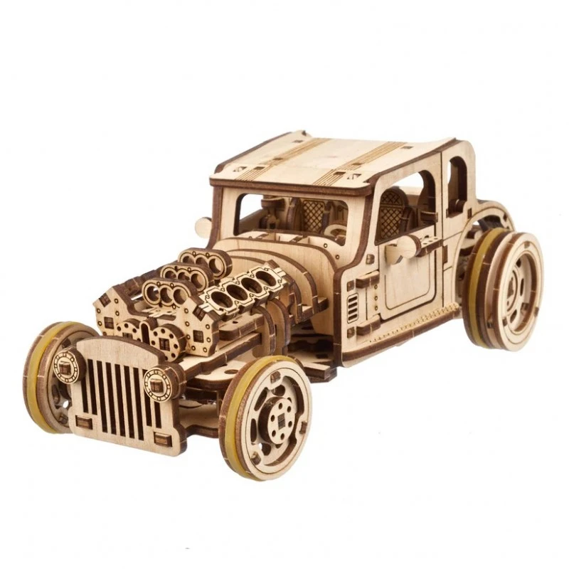 3D Пъзел Ugears Автомобил Hot Rod Furious Mouse&nbsp;