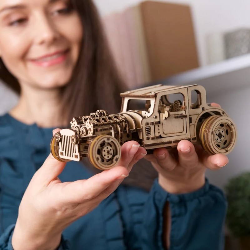 3D Пъзел Ugears Автомобил Hot Rod Furious Mouse&nbsp;