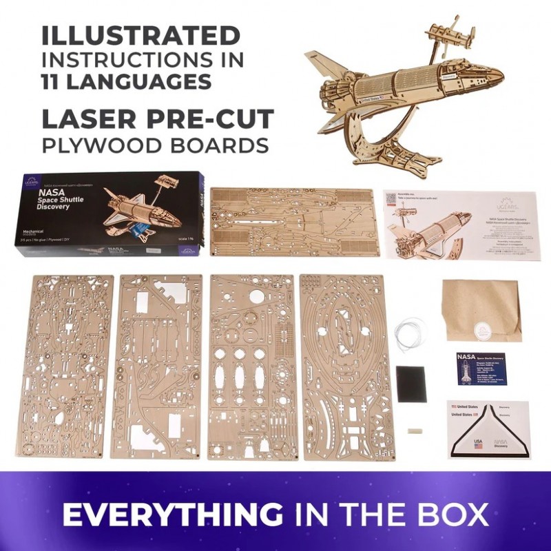 3D Пъзел Ugears НАСА Космическа Совалка-3Д модел-Дърво&nbsp;