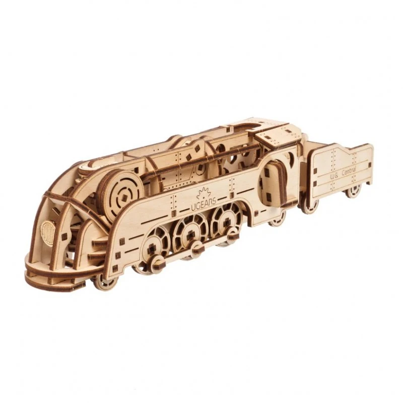 3D Пъзел Ugears Мини Локомотив-3Д мини модел-Дърво&nbsp;