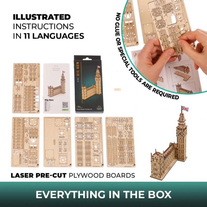 3D Пъзел Ugears Биг Бен Лондон - мини модел&nbsp;
