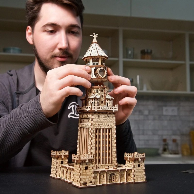 3D Пъзел Ugears Фарът на Александрия-3Д модел-Дърво&nbsp;