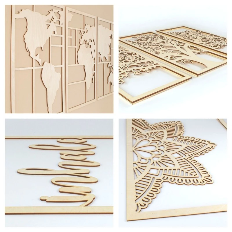 Декорация за стена Карта на света, 145x72cm