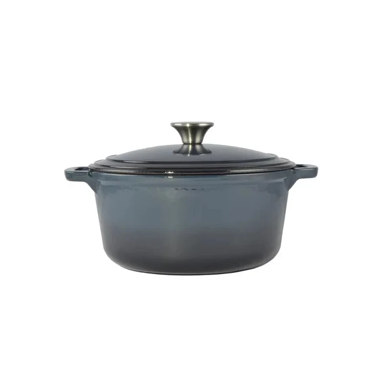 Емайлирана чугунена тенджера Perfect Home Steel Blue Ø 24 см, 4 литра