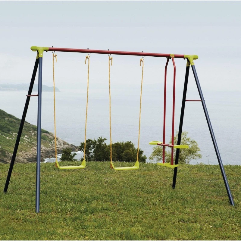 Комбинирана детска люлка с метална конструкция ALCO, Две седалки и Скутер