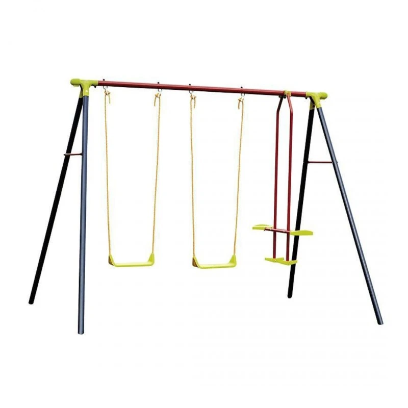 Комбинирана детска люлка с метална конструкция ALCO, Две седалки и Скутер