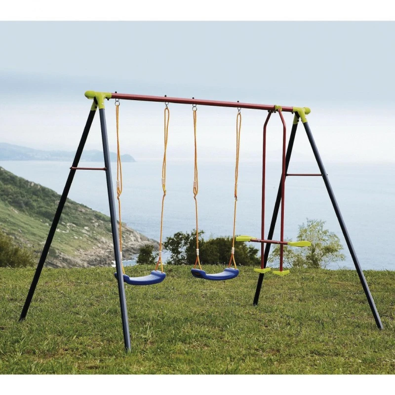 Детска комбинирана люлка с метална конструкция ALCO, Две седалки и Скутер