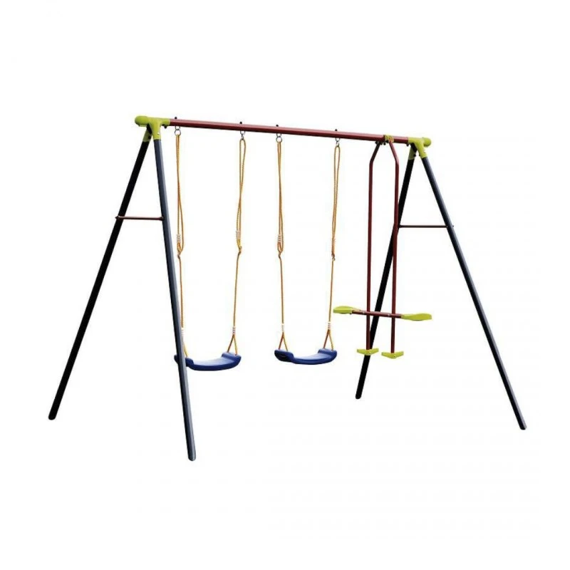 Детска комбинирана люлка с метална конструкция ALCO, Две седалки и Скутер