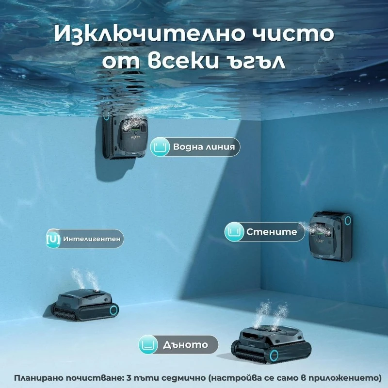 Робот за почистване на басейни Aiper Scuba Х1, Безжичен