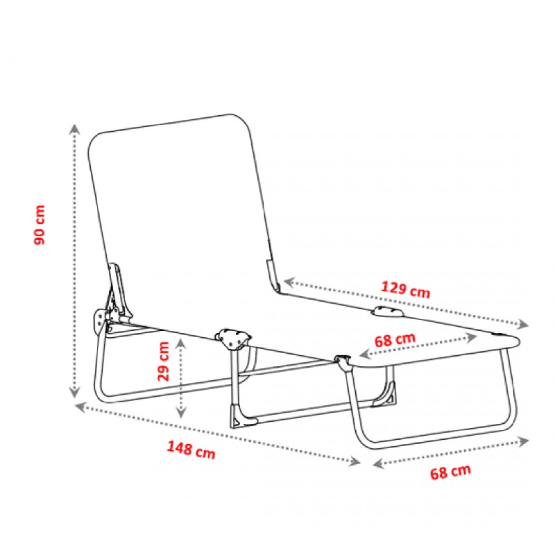 Алуминиев сгъваем плажен шезлонг ALCO 1010ALF