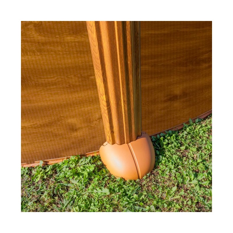 Сглобяем овален басейн с външни подпори GRE MAURITIUS, имитация дърво, 5.00 x 3.00 х 1.32 м